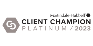 Martindale-Hubbell Badge - Client Champion Platinum 2023